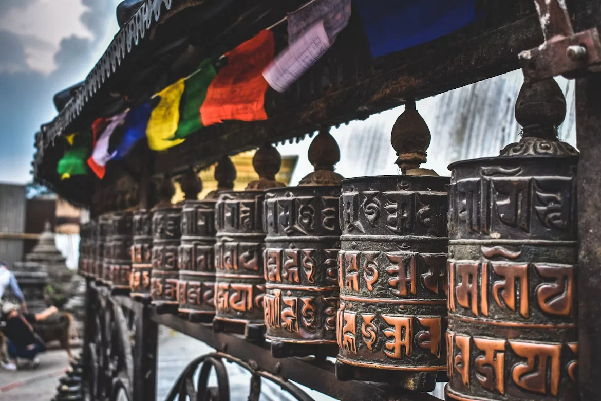Prayer wheels at Swayambhunath